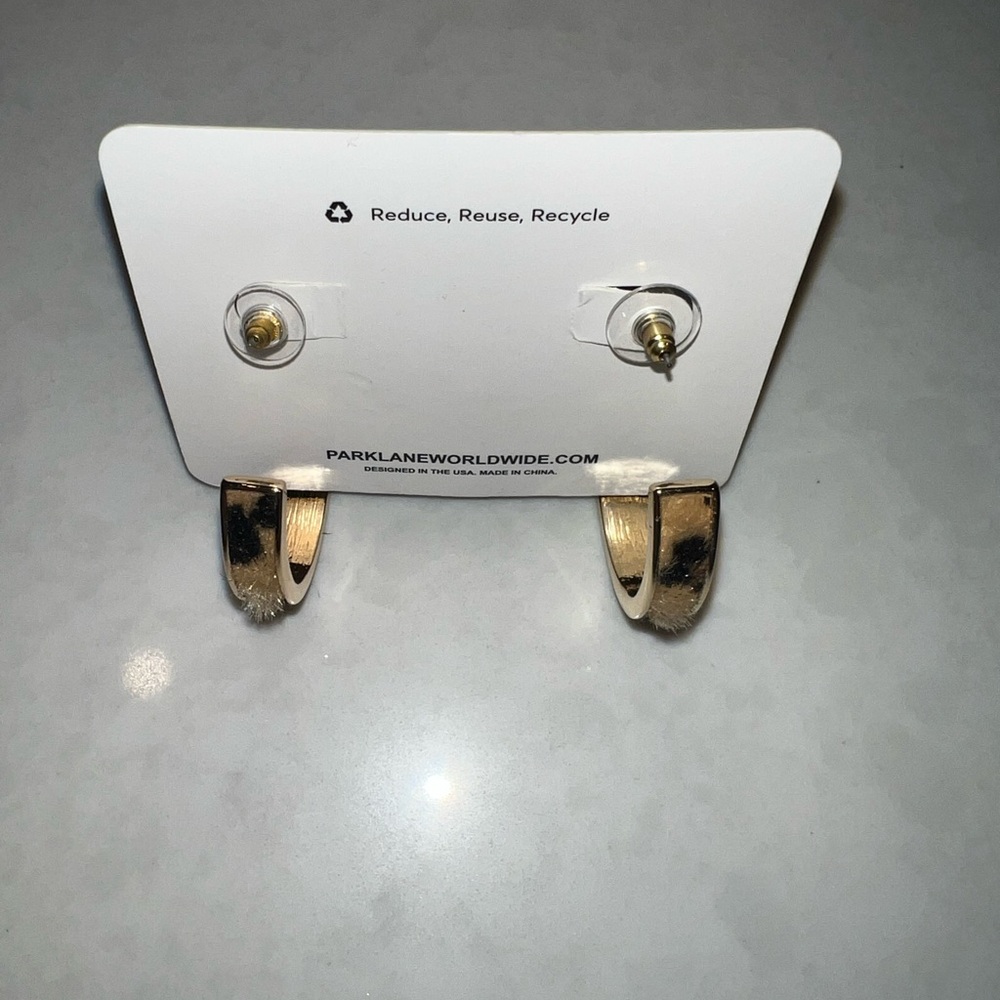 Park Lane Shiny Gold Hoop Earrings - Picture 2 of 2